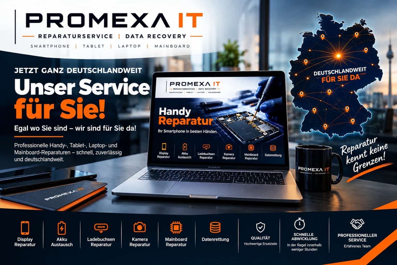 Promexa IT Reparaturservice mit Versand aus ganz Deutschland